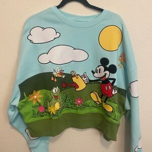 Disney Women's Colorful Mickey Mouse Garden Sweater